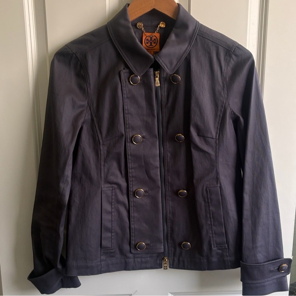 Tory Burch Jackets & Blazers - New Without Tags Tory Burch size 6 Women’s Navy Blue nautical 2-wayZip-Up Jacket